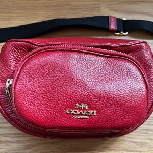 Coach Belt Bag Red Leather